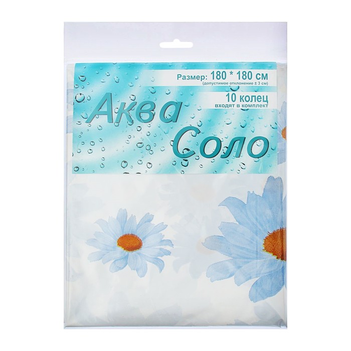 Штора для ванной 180х180 см "Ромашки", цвет МИКС