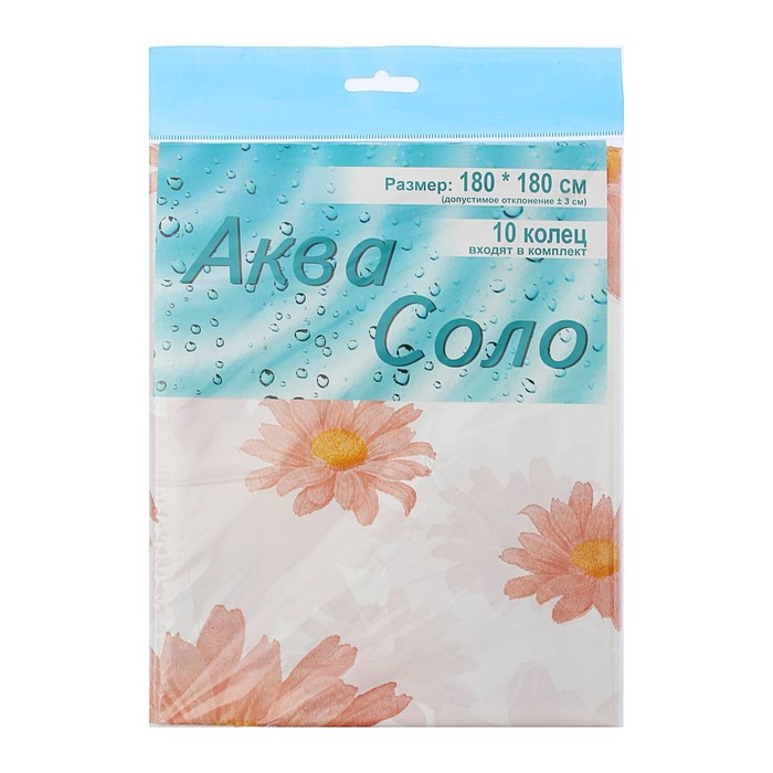 Штора для ванной 180х180 см "Ромашки", цвет МИКС