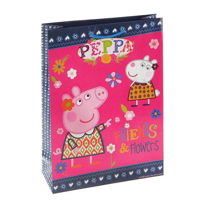 Пакет подарочный "Пеппа и Сьюзи" 35 х 25 х 9 см, Peppa Pig