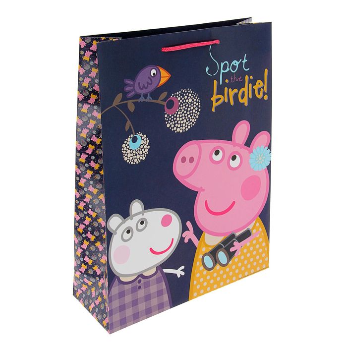Пакет подарочный "Пеппа и птица", 35 х 25 х 9 см, Peppa Pig