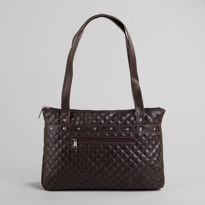 Сумка женская на молнии "Стёжка", 1 отдел, 1 наружный карман, коричневая