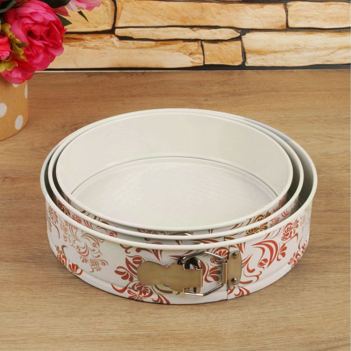 Набор форм для выпечки разъемных "Филиси. Круг", с керамическим покрытием, 3 шт: 24/26/28 см