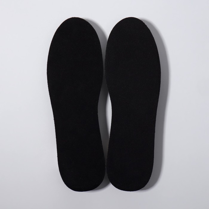 Стельки для обуви, теплоизолирующие, универсальные, 35-46 р-р, 29,5 см, пара, цвет чёрный стельки для обуви универсальные спортивные 34 44 р р пара цвет чёрный