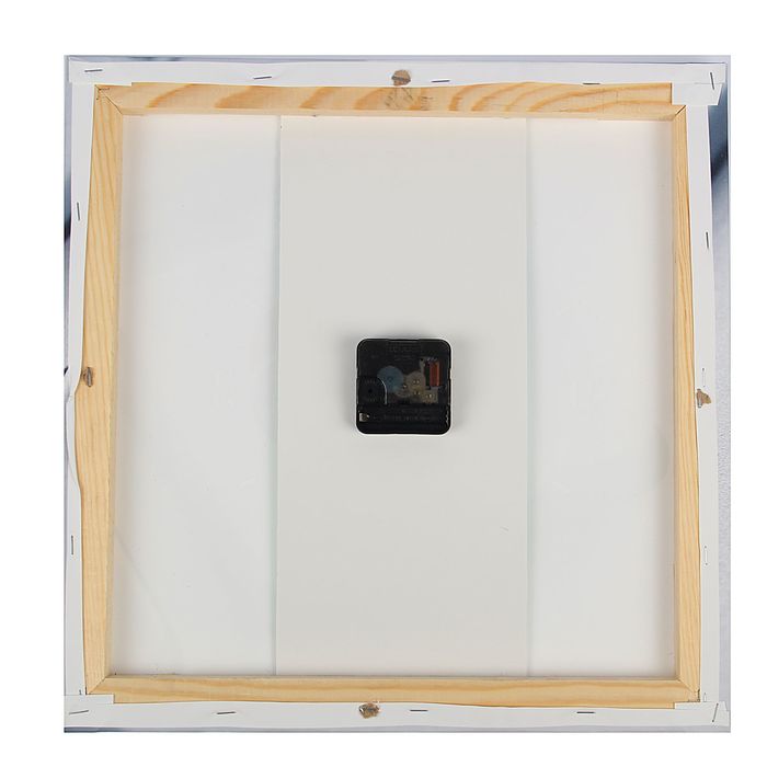 Часы настенные на холсте "Кнопка, два сердечка", 40х40 см