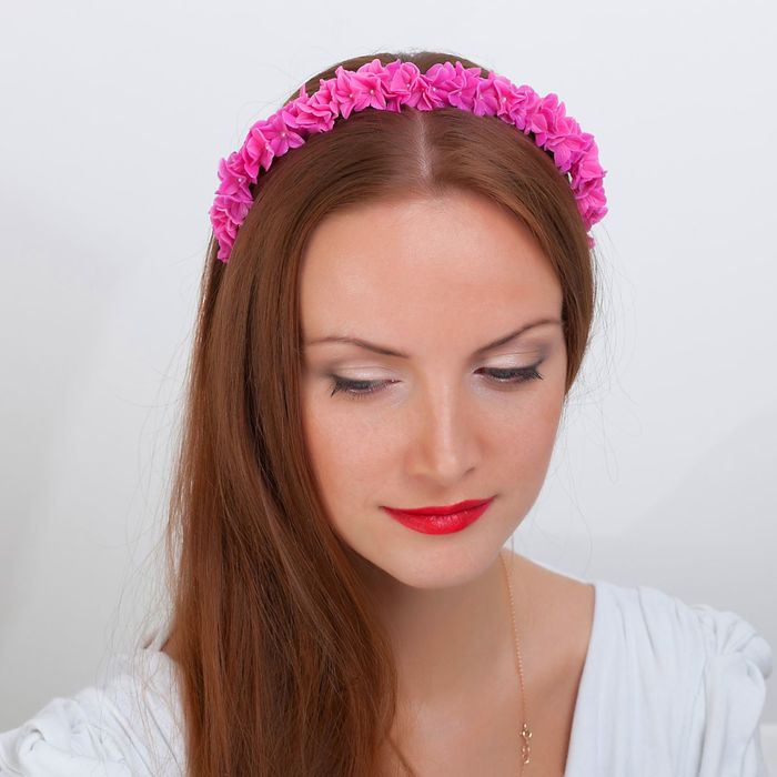 Ободок для волос ручной работы "Розовый"