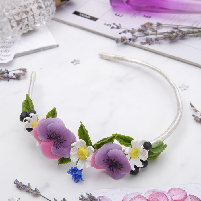 Ободок для волос ручной работы "Счастье"