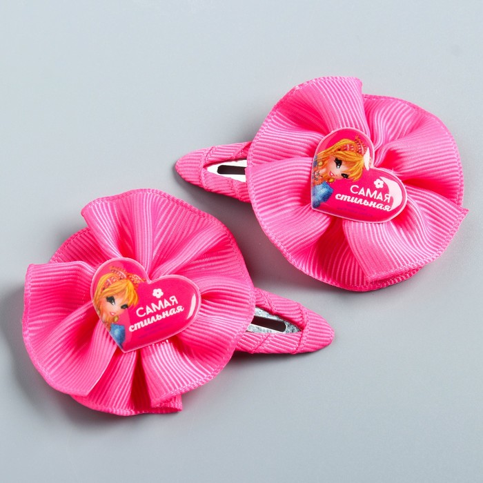 Заколка для волос с бантом (набор 2 шт) "Самая стильная" феи Винкс