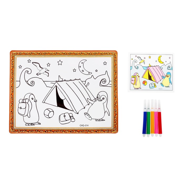 Раскраска объемная "Северный полюс" из пластика с 5 фломастерами