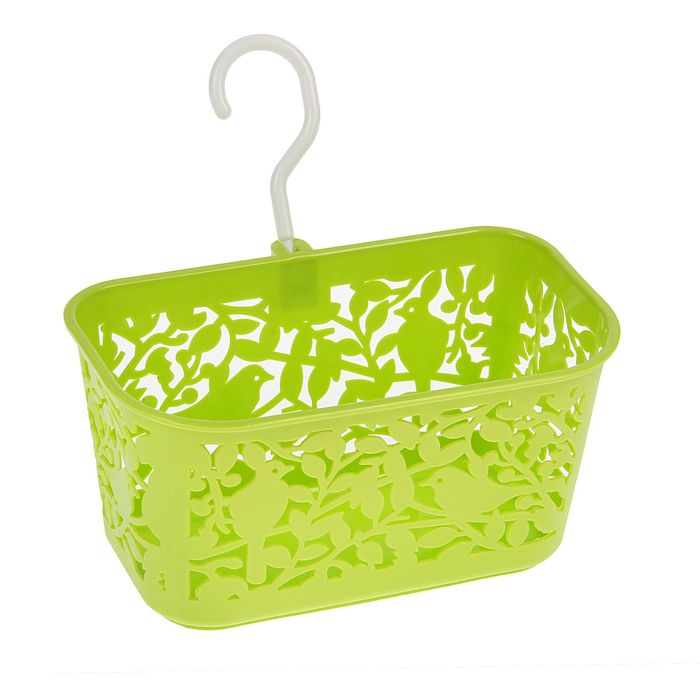 Корзина для хранения с крючком "Птицы на ветках", цвет МИКС