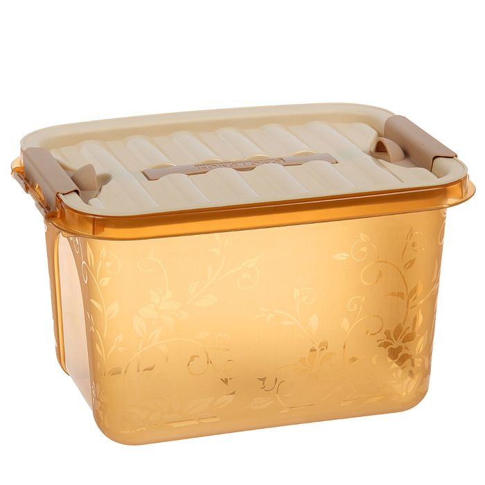 Контейнер для хранения "Узор" с крышкой и ручкой на защелке, цвет МИКС