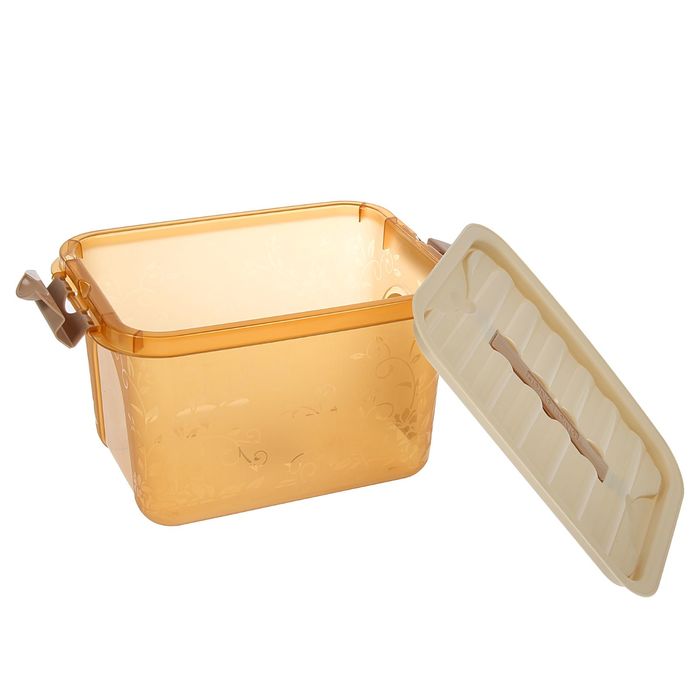 Контейнер для хранения "Узор" с крышкой и ручкой на защелке, цвет МИКС