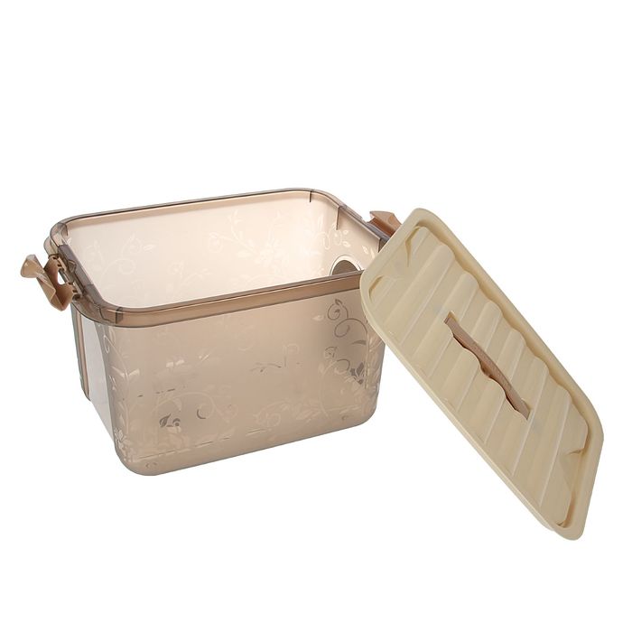 Контейнер для хранения 12,4 л, с крышкой и ручкой на защелке "Узор", цвет МИКС