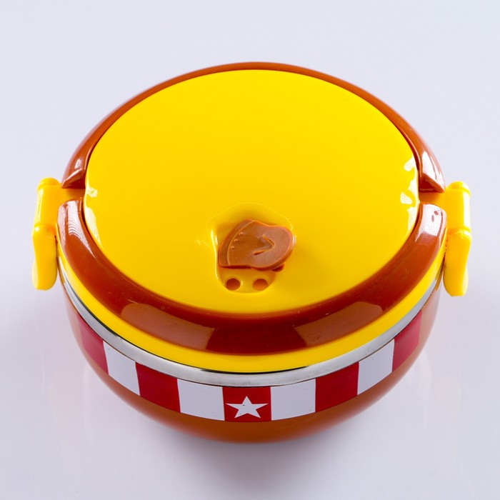 Ланч-бокс 0.7 л «Флаг», круглый, внутри металл, держит тепло 3 ч, микс, 9х17 см