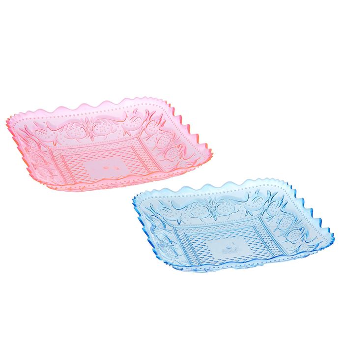 Блюдо квадратное 21х4 см "Узоры", цвета МИКС