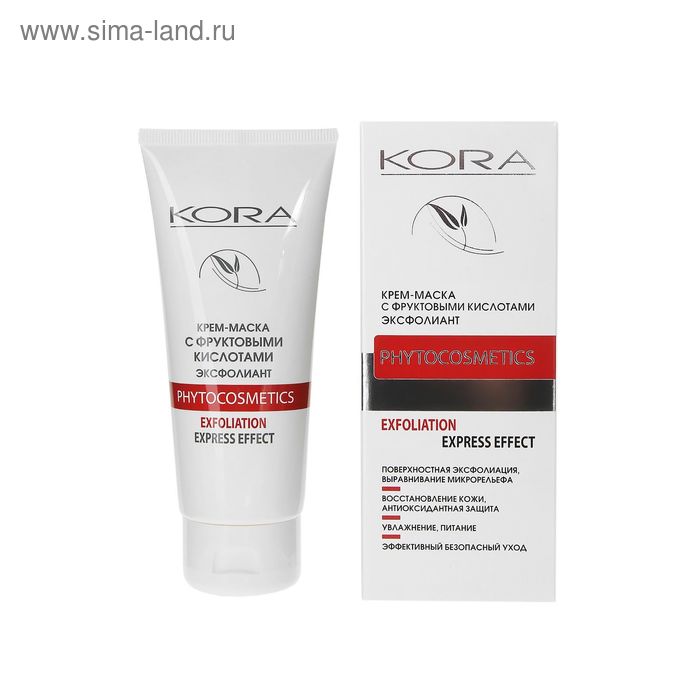 

Крем-маска для лица Kora "Эксфолиант" с фруктовыми кислотами, 100 мл