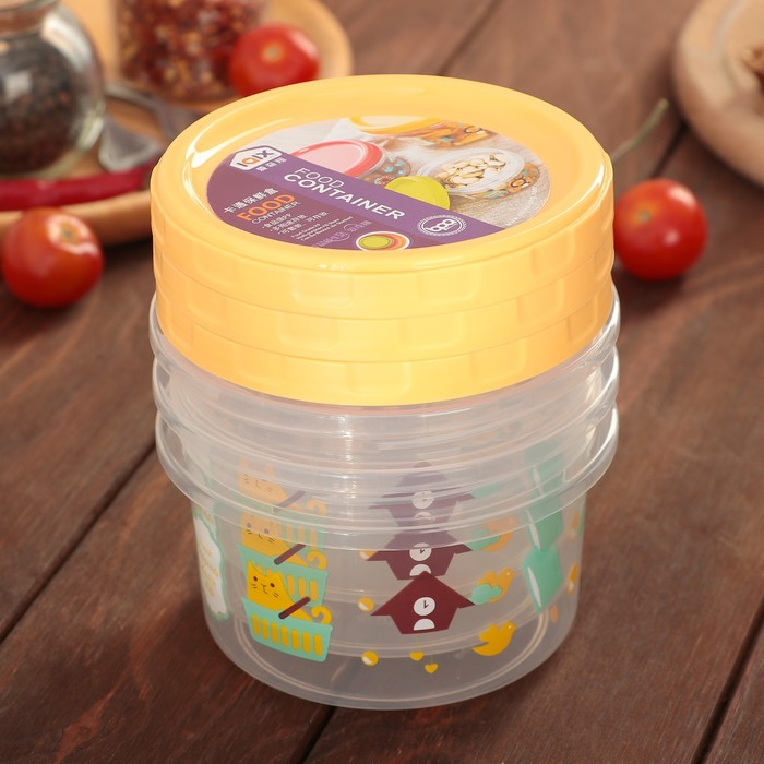 Набор банок для сыпучих продуктов 3 шт 0,5 л "Сладости", цвета МИКС