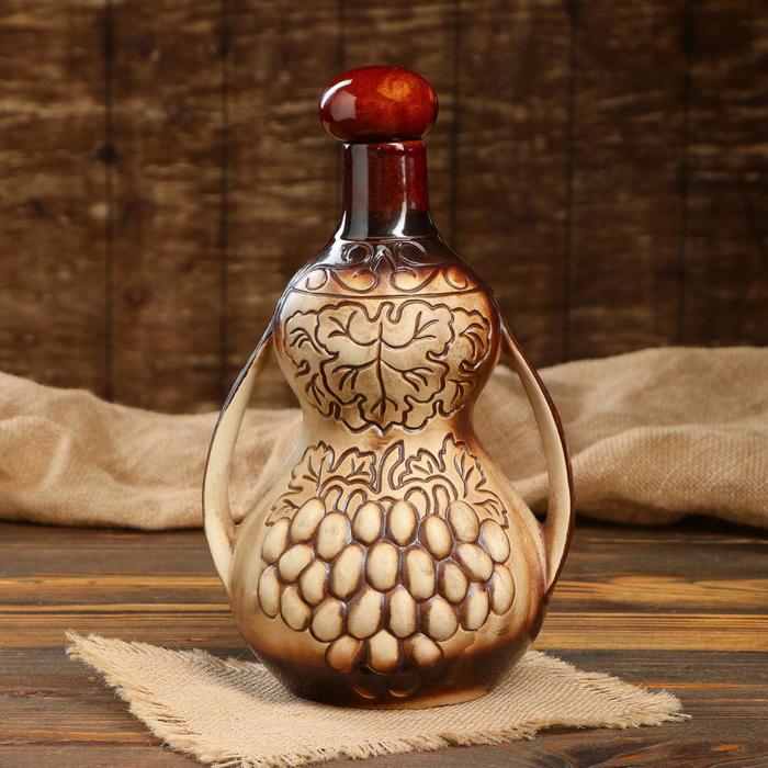 Кувшин "Виноградная амфора" шамот, полулепка, 1 л