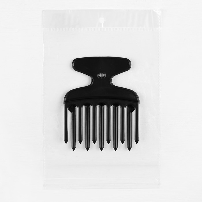 Расчёска-гребень с ручкой, двухрядная, цвет чёрный