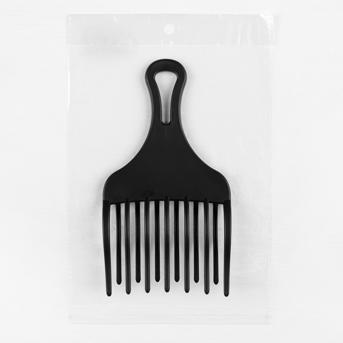 Расчёска-гребень с ручкой, двухрядная, цвет чёрный