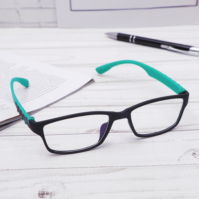 Очки "Компьютерные" прямоугольные силикон, прямоугольные, неотгиб.дужка, цвет МИКС