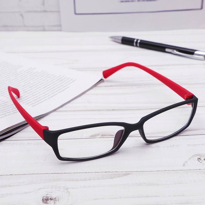 Очки "Компьютерные" прямоугольные, пластик, матовые, неотгиб.дужка, цвет МИКС