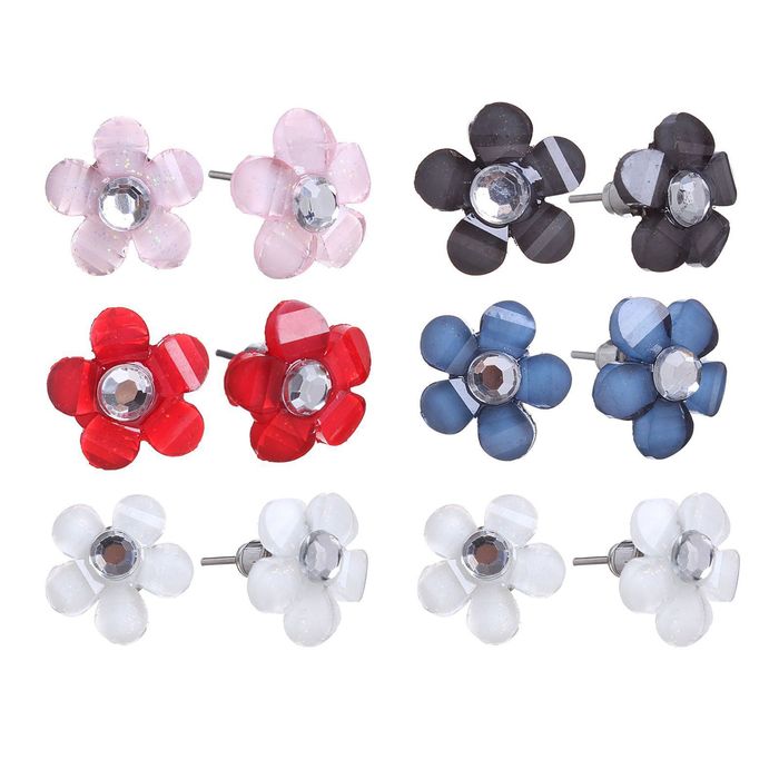 Пусеты 3 пары "Лютики" цветок, цвет МИКС