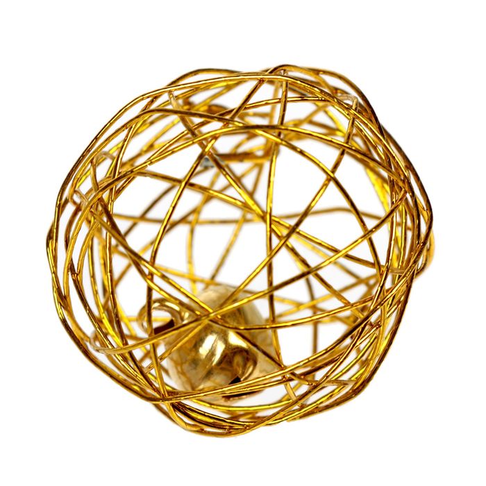 Шарик для кошек плетеный из металла с бубенчиком, 3 см, микс цветов