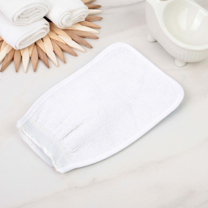 Мочалка-варежка массажная, 20,5х13,5 см, цвет МИКС