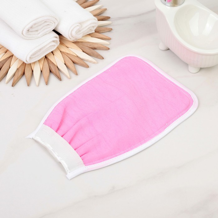 Мочалка-варежка массажная, 20,5х13,5 см, цвет МИКС