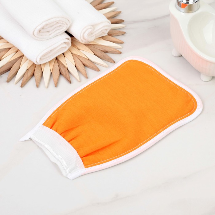 Мочалка-варежка массажная, 20,5х13,5 см, цвет МИКС