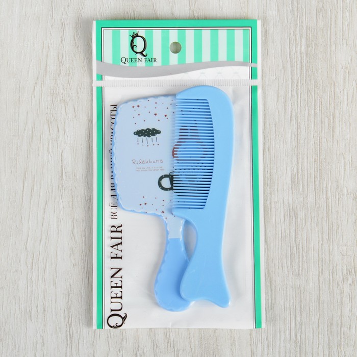 Набор 2 предмета: расчёска с ручкой, зеркало, 11см, цвет МИКС