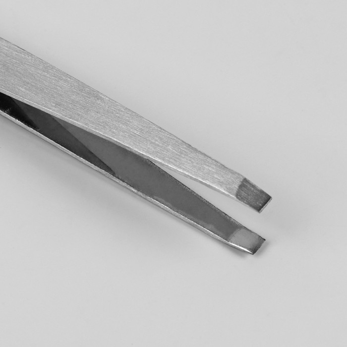 Пинцет прямой, 9,5см, цвет серебристый