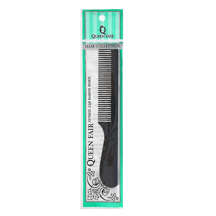 Расчёска антистатическая с ручкой, цвет чёрный