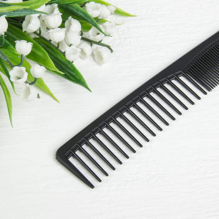 Расчёска антистатическая комбинированная, скошенная чёрная