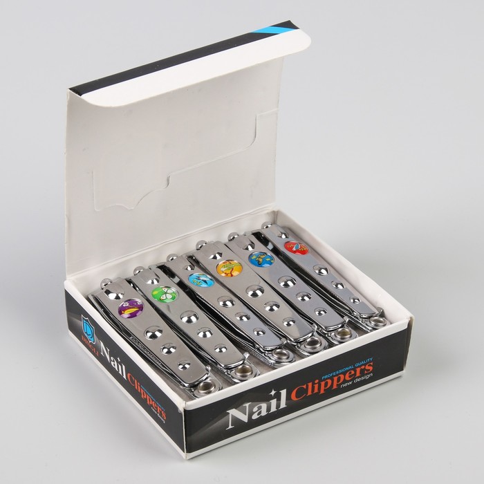 Кусачки-книпсер педикюрные, с пилкой, 7,6(±0,5)см, цвет МИКС