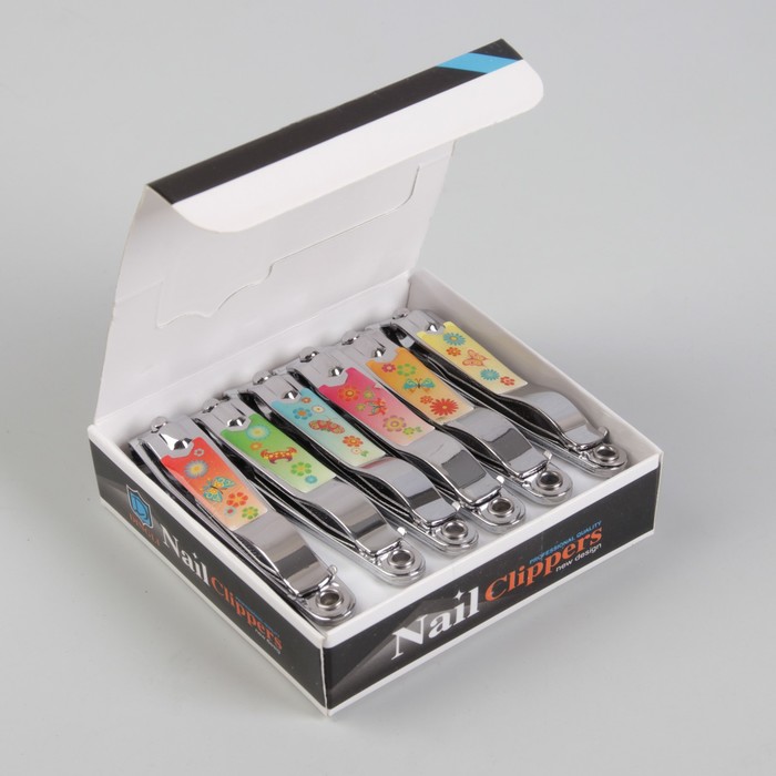 Кусачки-книпсер педикюрные, с пилкой, 7,6(±0,5)см, цвет МИКС