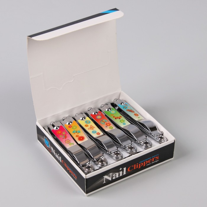 Кусачки-книпсер педикюрные, с пилкой, 7,6(±0,5)см, цвет МИКС