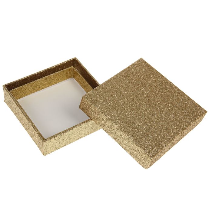 Набор коробок 2в1 "Блестки", золотой, 13,5 х 13,5 х 3 - 12 х 12 х 3 см