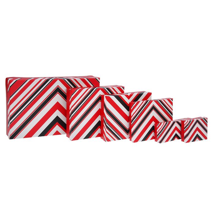 Набор коробок 6в1 "Зигзаги", красный, 40 х 25 х 8 - 12 х 10 х 4 см