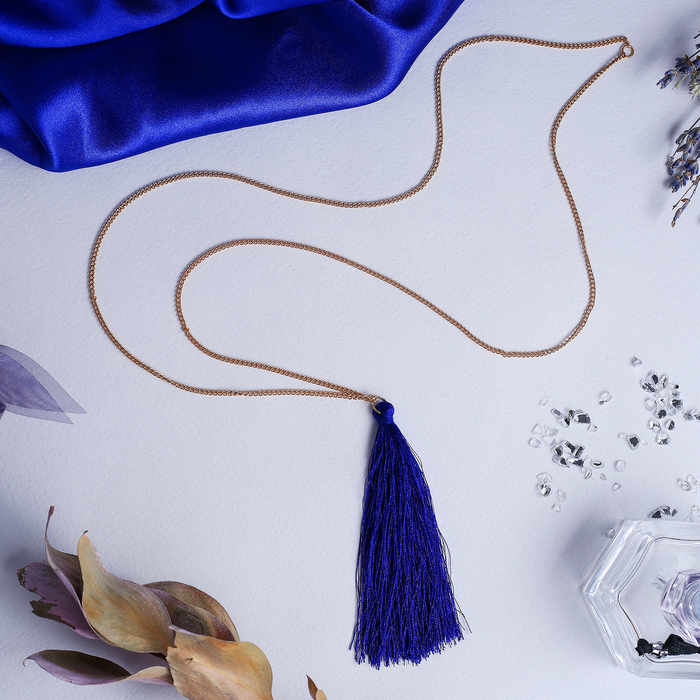 Кулон "Кисть" цвет ярко-синий, 70см