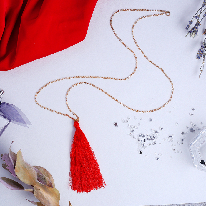 Кулон "Кисть" цвет ярко-красный, 70см