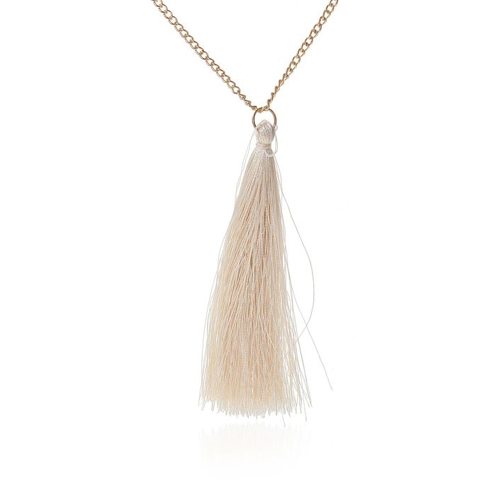 Кулон "Кисть" цвет молочный, 70см