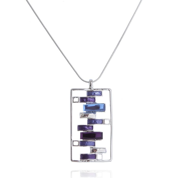 Кулон "Нежность эмали" клавиши, цвет фиолетовый в серебре