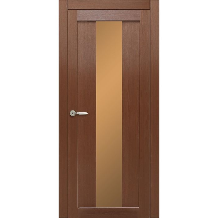 Дверное полотно остекленное Сардиния Каштан, бронза лабиринт 2000х600