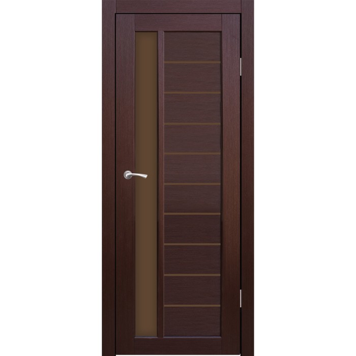 Дверное полотно остекленное Корсика Каштан, бронза лабиринт 2000х600