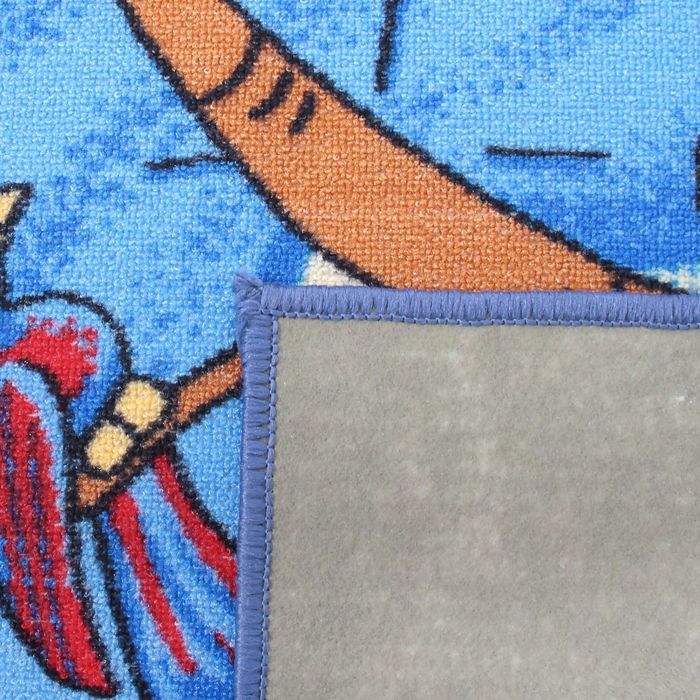 Палас принт Острова, размер 100х150 см, цвет синий 500, полиамид