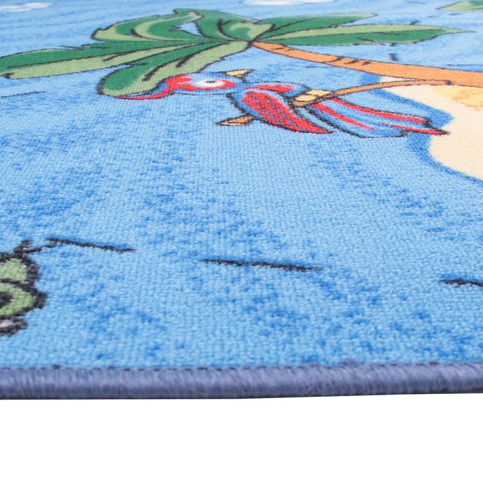 Палас принт Острова, размер 100х150 см, цвет синий 500, полиамид