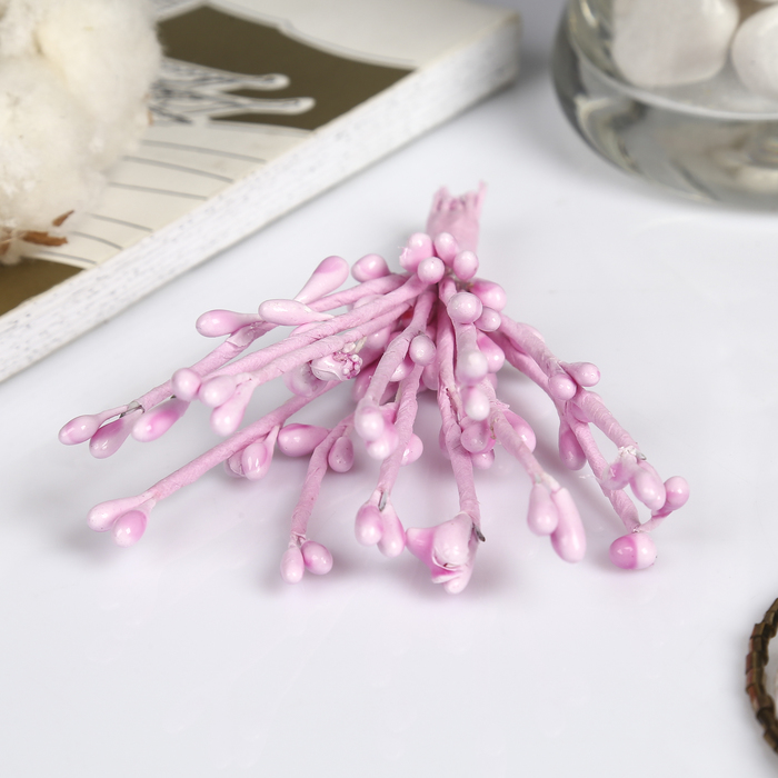 Декор веточка "Жемчужная капелька"(1 набор=1 букет) 13 см, МИКС