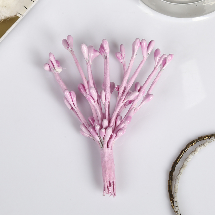 Декор веточка "Жемчужная капелька"(1 набор=1 букет) 13 см, МИКС