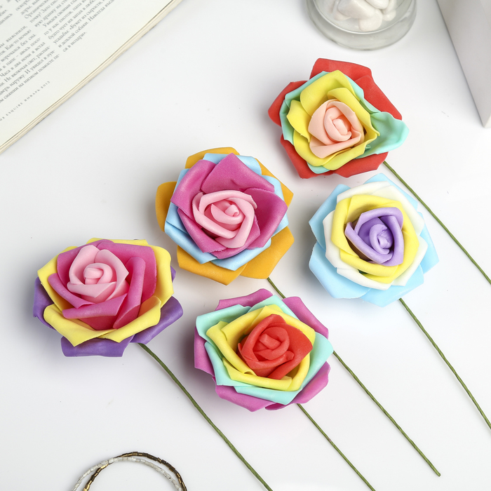 Декор для творчества "Роза многоцветная", МИКС